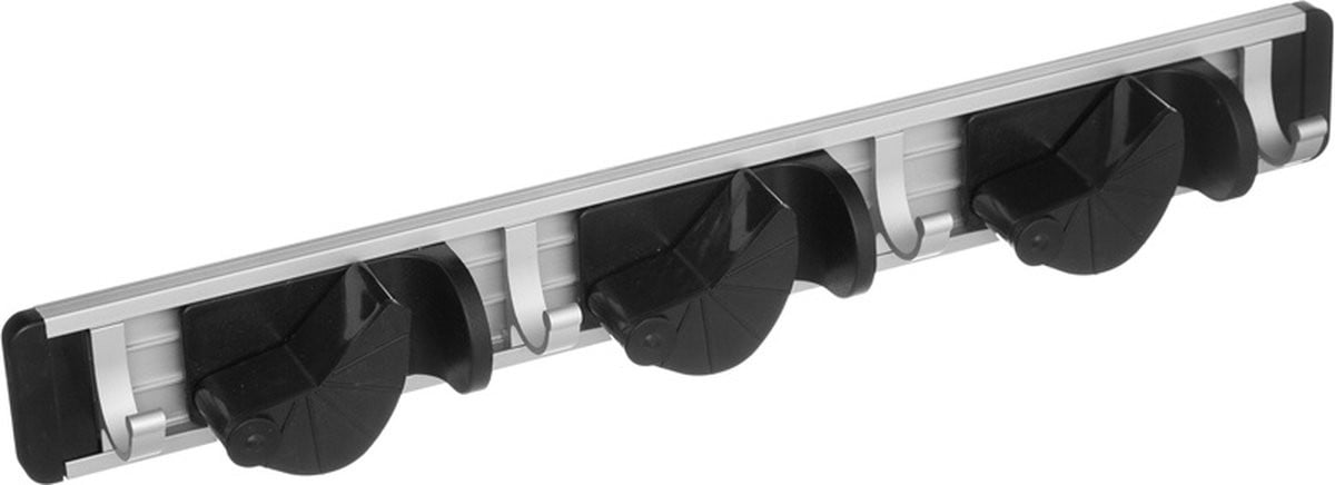 Five Bezemhouder met ophanghaken - Zwart - Anti-slip - Wandmontage