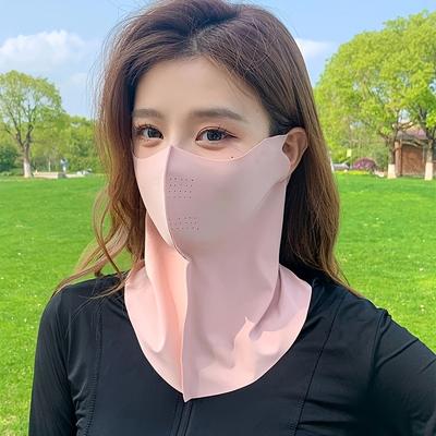 USA Free Shipping Shop Cooling Ice Silk Face Mask With Breathable Air Hole For Outdoor Sports, Cycling & Sun Protection pink