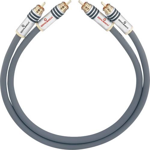Oehlbach Cinch Audio Anschlusskabel [2x Cinch-Stecker - 2x Cinch-Stecker] 4.50m Anthrazit vergoldete Steckkontakte NF 14 MASTER