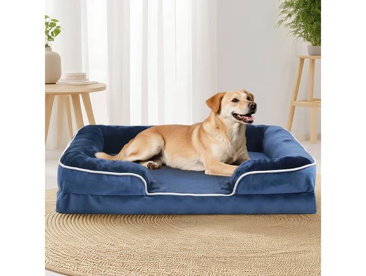 Lit orthopédique extra large pour chien, canapé-lit lavable, canapé-lit pour animaux de compagnie en mousse de soutien, canapé et lit pour chien amovibles pour toutes les saisons