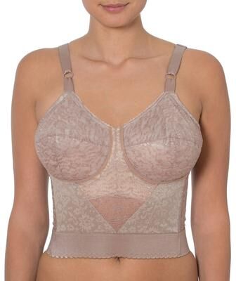 Plus Size Women's Long Line Firm Shaping Expandable Cup Bra 2202 by Rago in Mocha (Size 48 C)