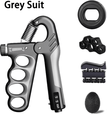 Uplift Curations Grip Strength Hand Exerciser Adjustable Wrist Expander For Hand And Forearm Strength grey 5pcs