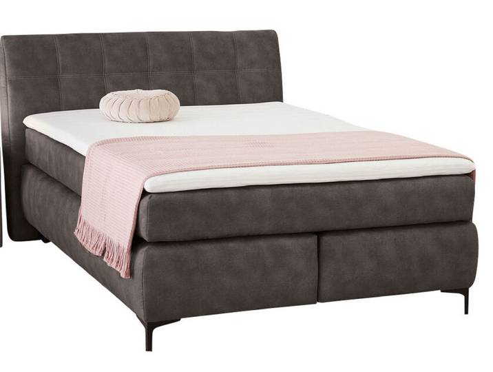 Boxspringbett BIANCA 140 x 200 cm grau