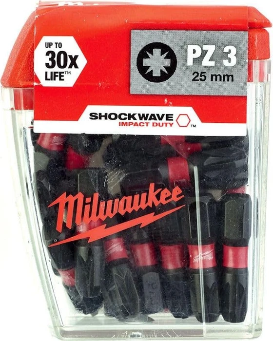 Milwaukee Cajita Shockwave PZ3 x25mm (25uds) - ShW CD PZ3 25mm-25pc (MIL 4932430869)