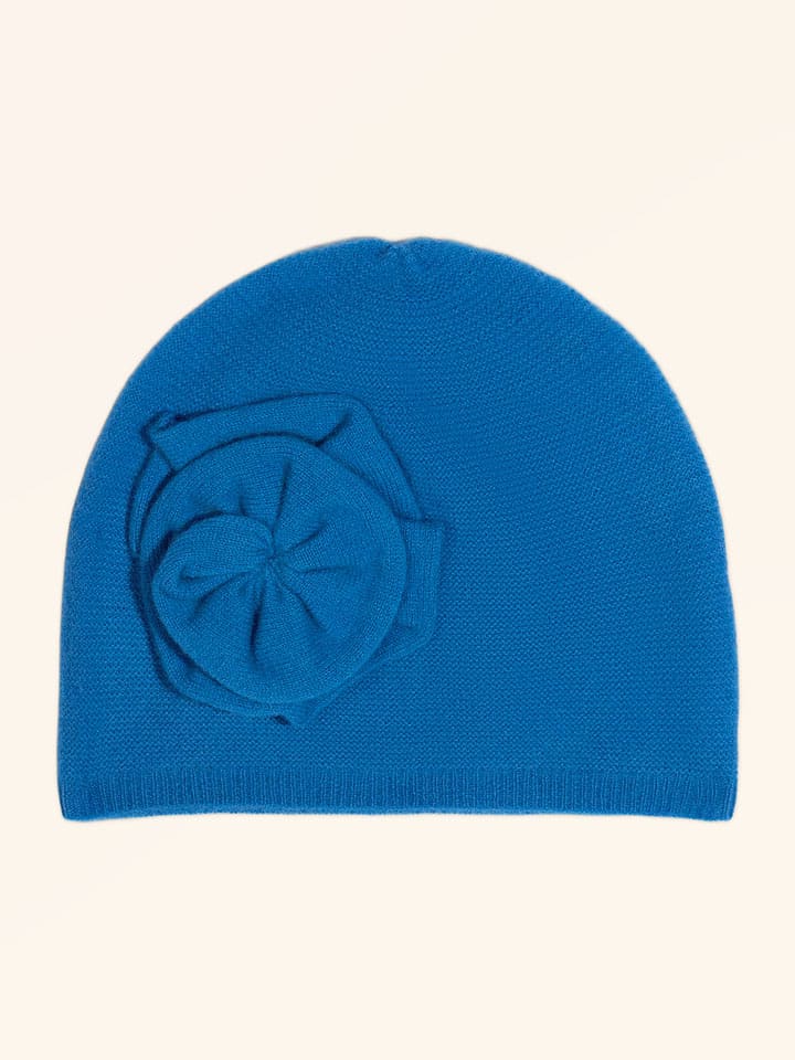 Just Cashmere Kaschmir-Mütze "Selma" in Blau - onesize
