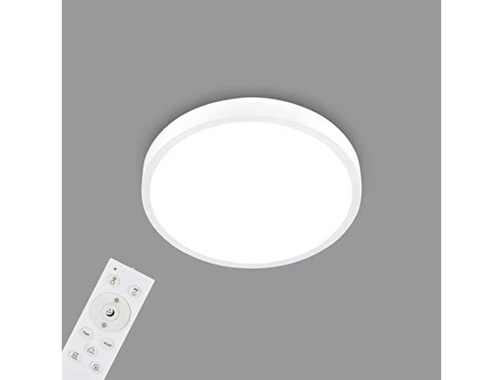 BRILONER - Plafonnier LED RGBW\, Plafonnier LED à intensité variable\, couleurs de lumière variées\, blanc neutre\, lampe à poser\, télécommande\, blanc\, Ø380x50 mm