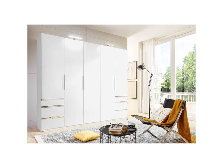 Drehtürenschrank Level 36A 250 x 236cm Weiß/Alpinweiß ohne Spiegeltür/-en