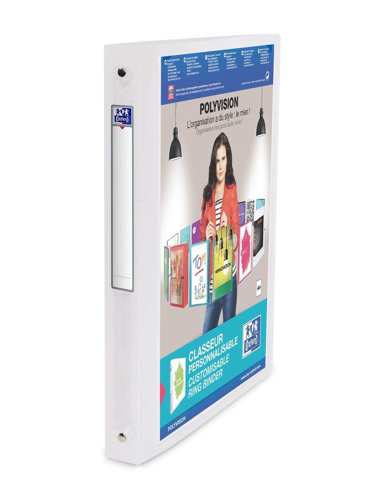 Oxford Ring Binder Polyvision A4 30mm Spine 4 rings translucent Clear