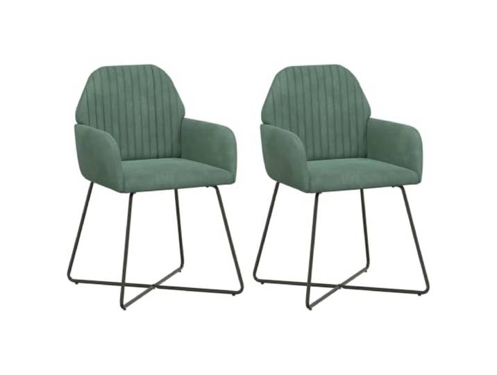 Coespram Esszimmerstühle 2er Set Samt Meergrün Metallgestell Ergonomische Küchendesign Stühle mit weichem Samtbezug, Stahlsitzrahmen und Armlehne für das Esszimmer.