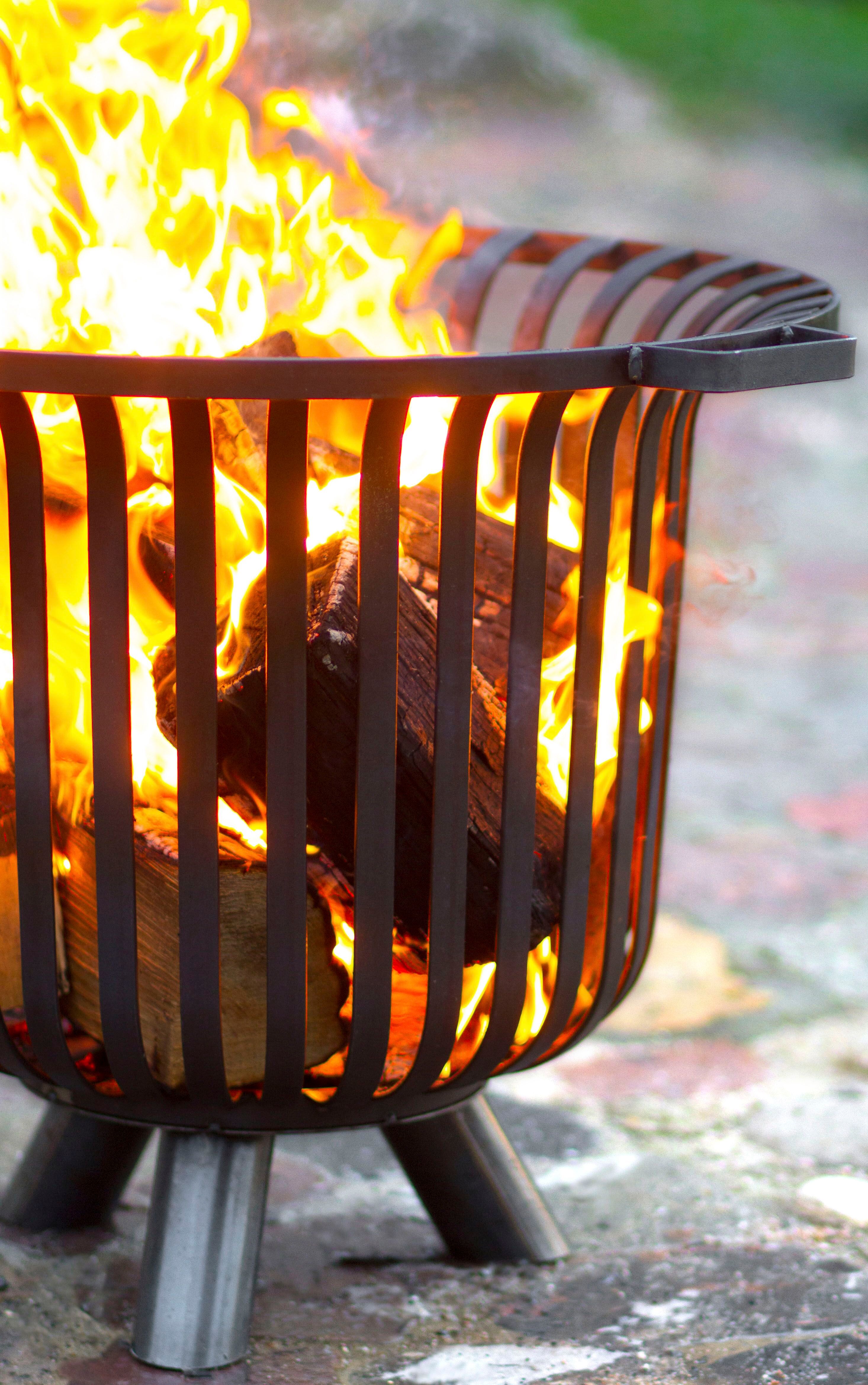 Feuerschale COOKKING "Verona", schwarz, H:52cm Ø:60cm, Stahl, Feuerkörbe, 60x60x52 cm