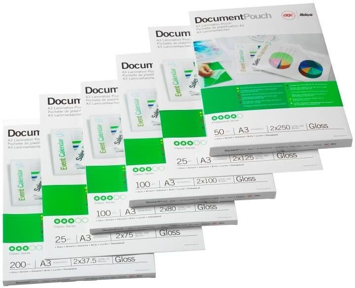 GBC Peel'nStick Self-Adhesive Laminating Pouches A3 125 Micron Gloss - Pack of 100 (3747236)