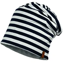 Jersey Wende Beanie Streifen navy