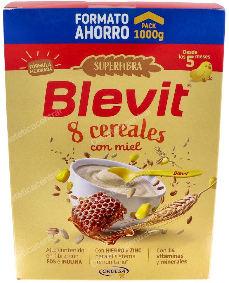Blevit blevit super fibra 8 cereales y miel 1000 g