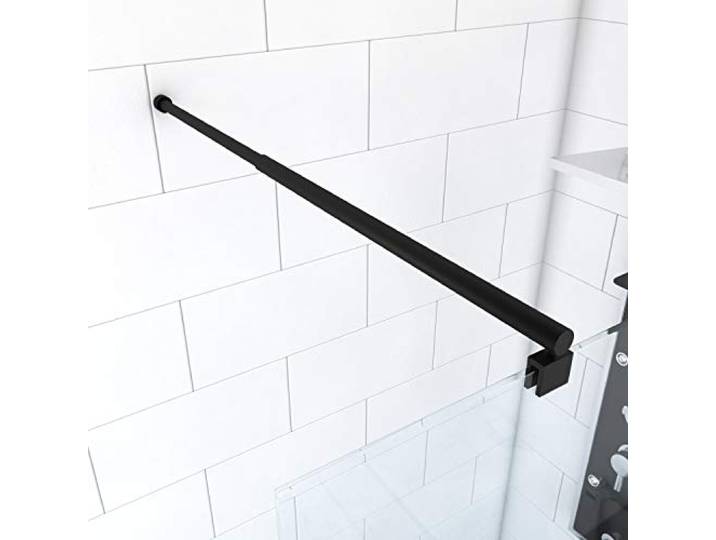 AURLANE Barre de Fixation Extensible 70-100cm Noir Mat pour Douche a l'italienne - Fixation Murale