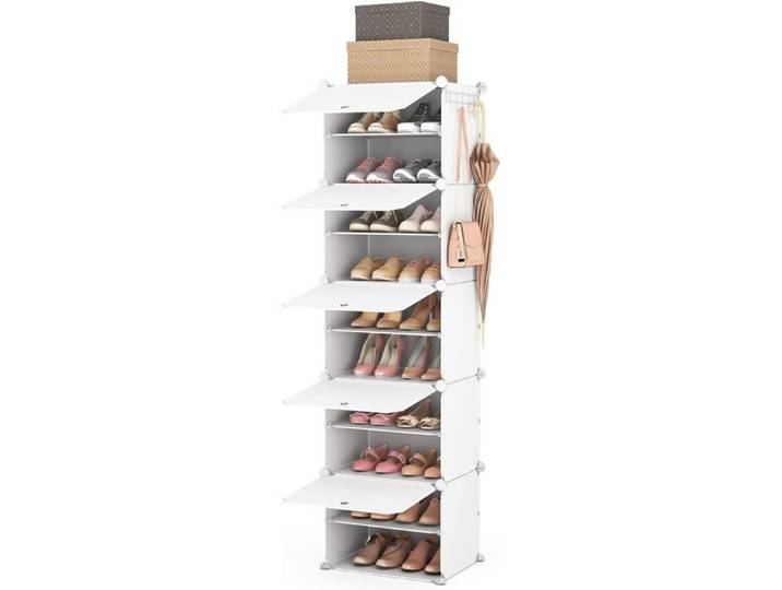 Étagère à Chaussures Meuble à Chaussure 10 Niveaux Armoire a Chaussures pour 20 Paires de Chaussures Rangement Chaussure