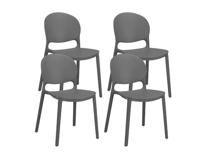 Esszimmerstuhl Gartenstuhl MORA 4er Set anthrazit
