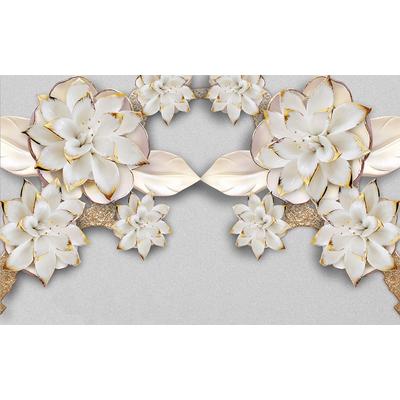 Fototapete PAPERMOON "Muster mit Blumen", bunt, B:4m L:2,6m, Vlies, Tapeten