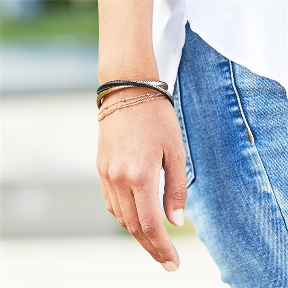 Unique Trend Lederarmband für Frauen roségold schwarz schwarz