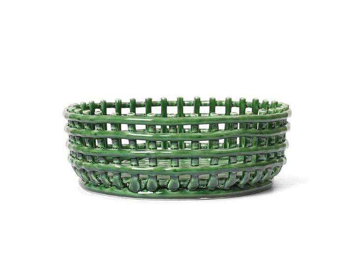 Ferm Living - Keramik Centerpiece Schale, emerald green
