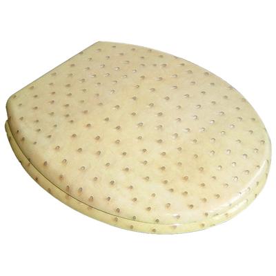 WC-Sitz ADOB "Leder", beige, WC-Sitze, mit messingverchromten Scharnieren