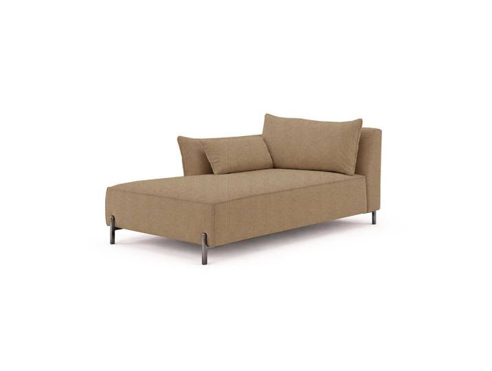 Kaiser Möbel Chaiselongue für Terrasse und Garten, Stoff Sunlight, Toffee, Links, Sunmee, Braun, Holz, 80x90x165 cm, Gartenmöbel, Gartenliegen