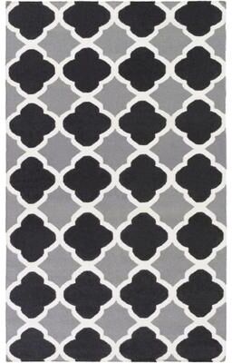 "Hand-woven Grey Wool Bohlin Reversible Area Rug - 3'6"" x 5'6"""