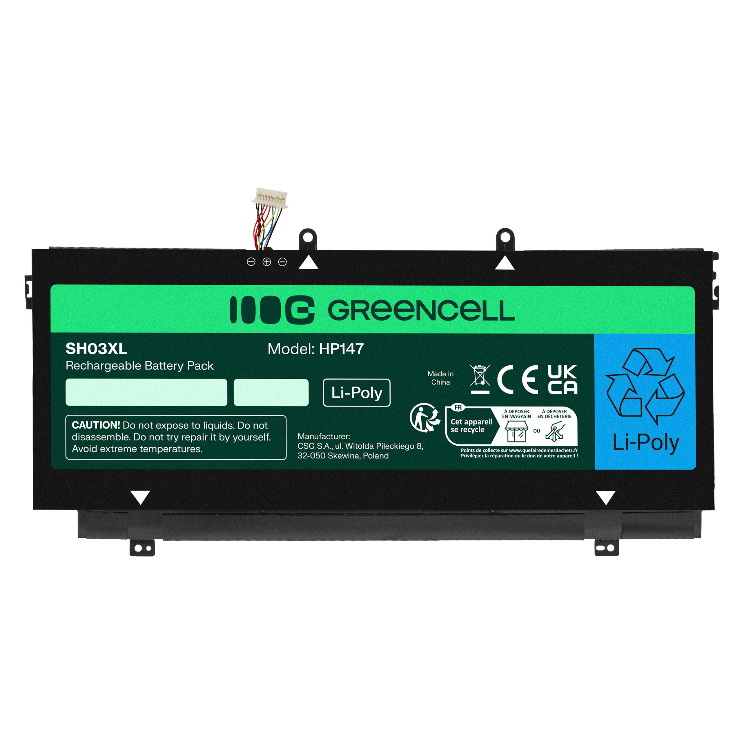 GreenCell Laptop Battery SH03XL for HP Spectre - 11.55V - 4200mAh (3 Zellen, 4200 mAh) (HP147)