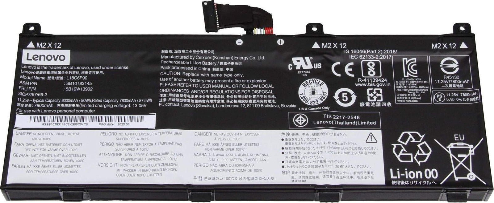 Lenovo laptopbatterij lithium-ion 6