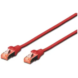 Digitus CAT 6 S-FTP Patchkabel Cu LSZH AWG 27/7 Lange 3 m 10 Stuck Farbe Rot (S/FTP, CAT6, 3 m), Netzwerkkabel