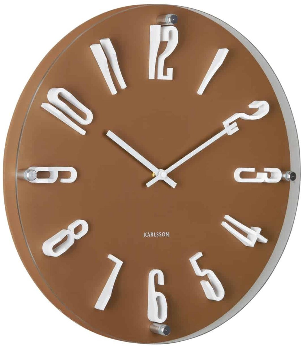 Karlsson Wandklok Esencia Elevated - Mokka - Ø40cm - Analoge Wandklok