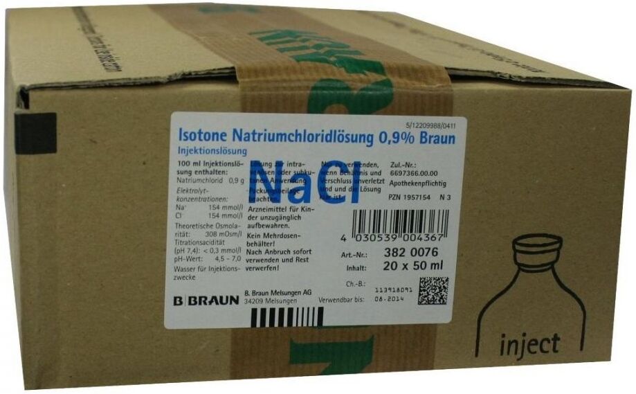 Kochsalzlösung 0,9% Injektionslösung