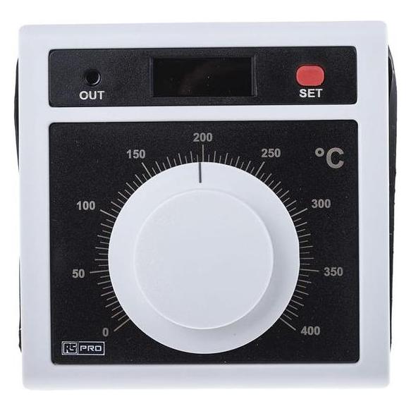 RS PRO Analogue Thermostat, 96x96, 8A relay (1241044)