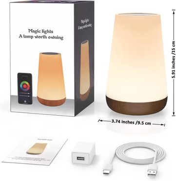 Inspire Curations Tuya WiFi Smart RGB Table Lamp With App & Voice Control For Bedroom & Bedside us Not Rechargeable