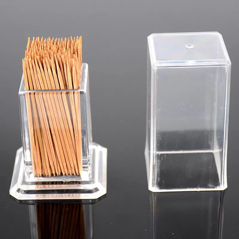 INF Porte-cure-dents carré - Distributeur de cure-dents en acrylique transparent