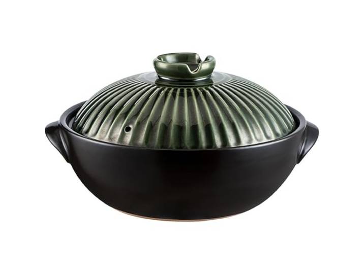 Japanischer Donabe Keramik-Hot-Pot, Retro-Hitzebeständiger, flacher Schmortopf