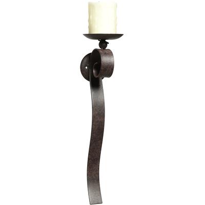 Wandkerzenhalter AMBIENTE HAUS "Wandleuchter - antikbraun 50cm", braun (antikbraun), B:11cm H:48cm T:11cm, Eisen, Kerzenhalter