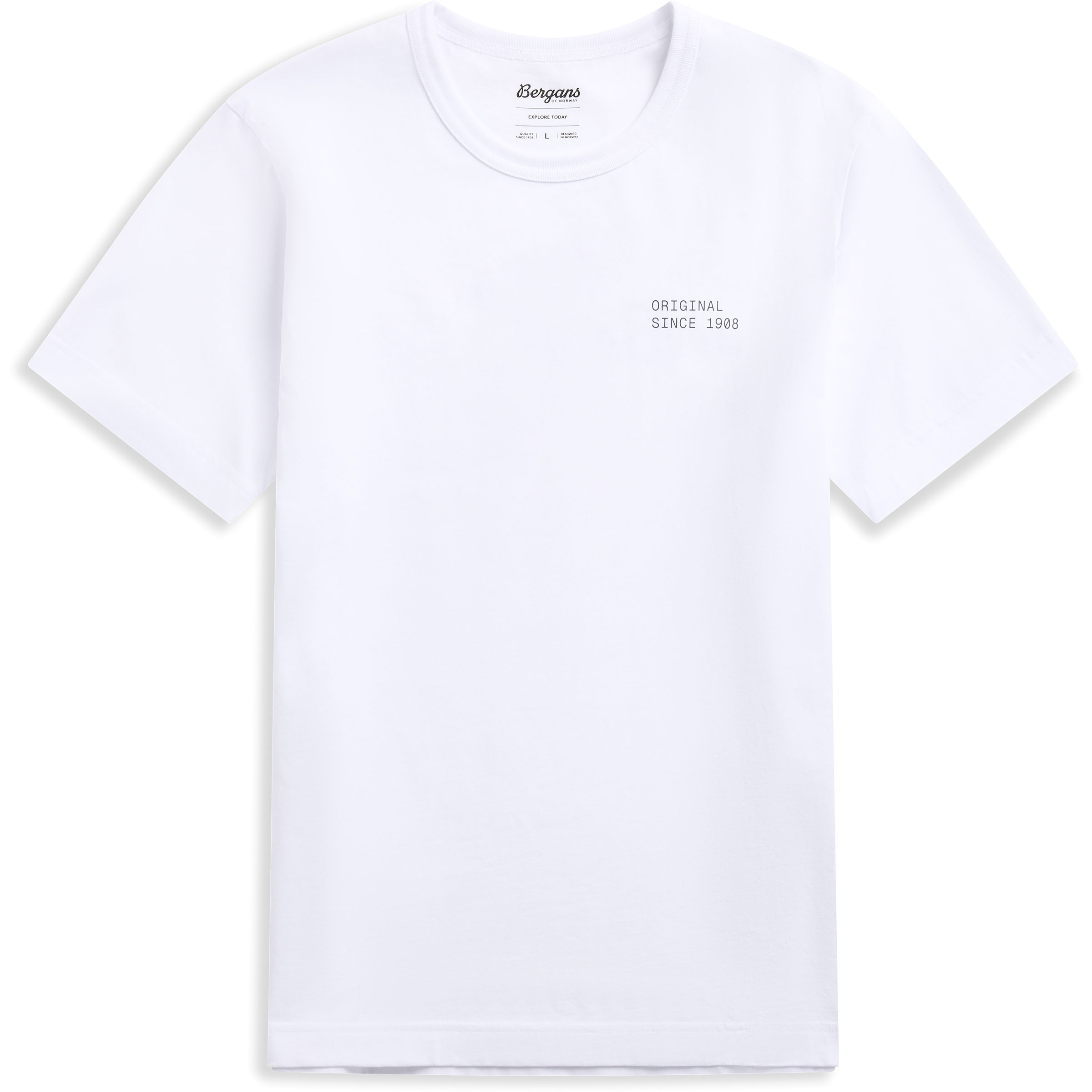 Bergans Original Cotton Herren T-Shirts weiss Größe XXL Trekking Widerstandsfähig