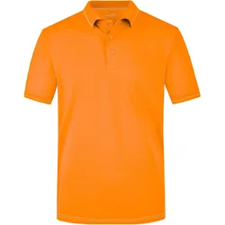 Elastic Polo-Shirt "JN569" - S - orange/white