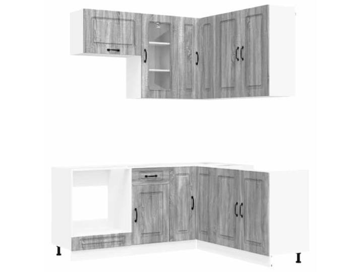 HKTMGDNG Küchenzeile 8-teilig Grau Sonoma Holzwerkstoff KALMAR Modulare Kücheneinheit für den modernen Küchenraum mit verstellbaren Unterschränken und praktischer Wandbefestigung.