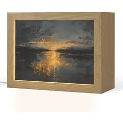 TISCHLEUCHTE Goldene Reflexion auf dem Wasser 20x15 cm