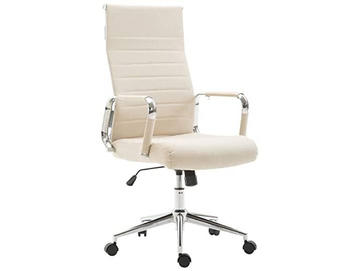 CLP Bürostuhl Kolumbus Stoff I Ergonomischer Chefsessel I Komfort Für Lange Arbeitstage I Robust Und Langlebig Für Gaming Und Home-Office Farbe Creme