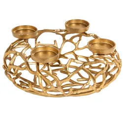 Invicta Interior Kerzenhalter Abstract 4-flammig, Ø 38 cm, gold