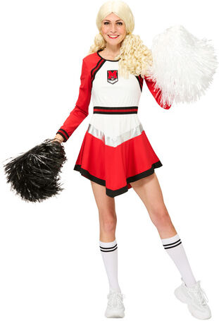 Kostüm "Cheerleaderin", rot/weiß