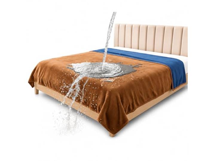 Bedding Aid wasserdichte Decke für Intimitäten im Bett, Kingsize-Liebesdecke aus Flanell für Erwachsene, wasserundurchlässige Vergnügungsdecke, 228 x 274 cm, Beige
