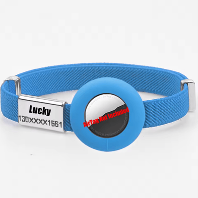Inspire Picks SafeTrack AirTag Cat Collar With Personalized Name Tag & GPS Holder blue N Case N Tag onesize 5 12in
