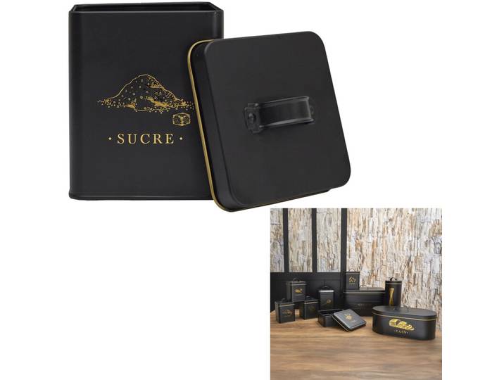 COOK CONCEPT Boîte à sucre en métal noir et doré