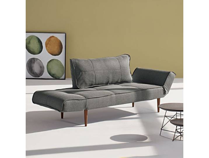 Schlafsofa Lescott Webstoff/Cord/Bouclé Kunstfaser 75x200x72cm Sand retro/vintage