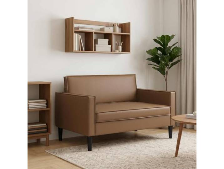 XXL-Sessel Cappuccino Kunstleder Stützende Armlehnen, Schaumstoffpolsterung, Hybridgestell Holzwerkstoff Metall, Kunststoffbeine, abwischbar