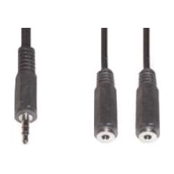 E+P B 109 0.2m 3.5mm 2 x 3.5mm Schwarz Audio-Kabel (0.20 m, AUX Kabel) (B 109)