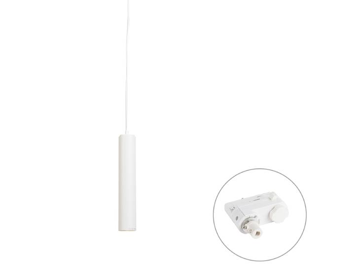 Design hanglamp wit incl. rail adapter 3-fase - 3-Phase Tuba